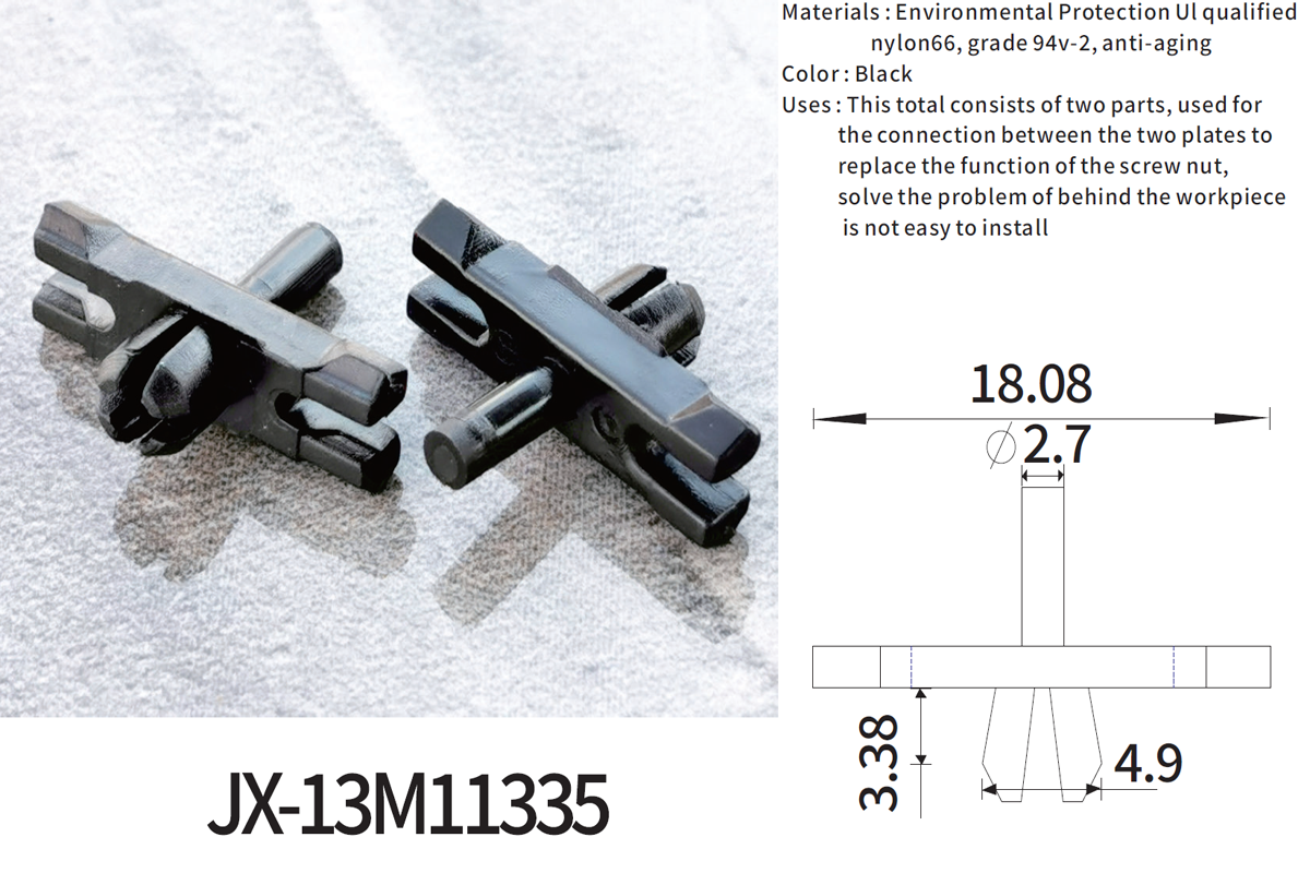 JX-13M11335 General Plastic Push Lock Rivets For Automotive