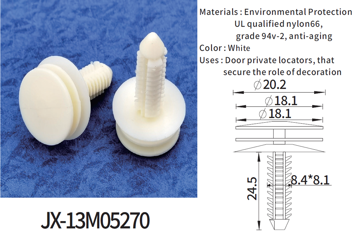 JX-13M05270 General Plastic Barbed Push Rivets Fasteners For Automotive