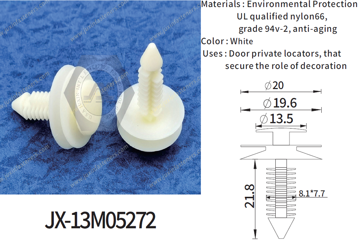 JX-13M05272 General Plastic Barbed Push Rivets Fasteners For Automotive JX-13M05272 General Plastic Barbed Push Rivets Fasteners For Automotive