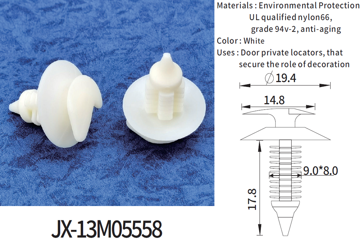JX-13M05558 General Plastic Barbed Screw Rivets For Automotive