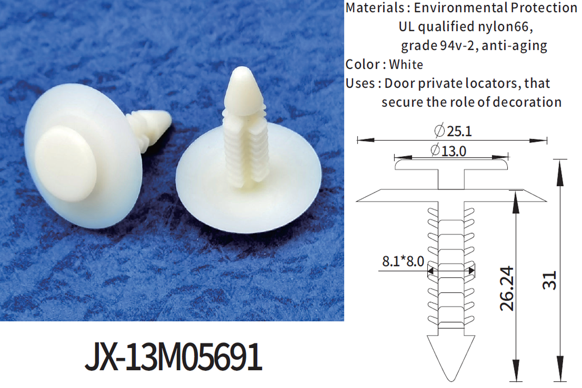 JX-13M05691 General Plastic Barbed Screw Rivets For Automotive