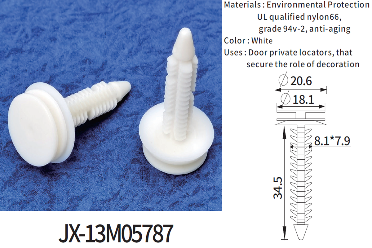 JX-13M05787 General Plastic Barbed Screw Rivets For Automotive