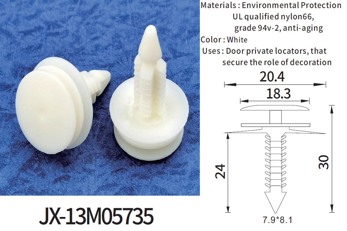 JX-13M05735 General Plastic Barbed Screw Rivets For Automotive