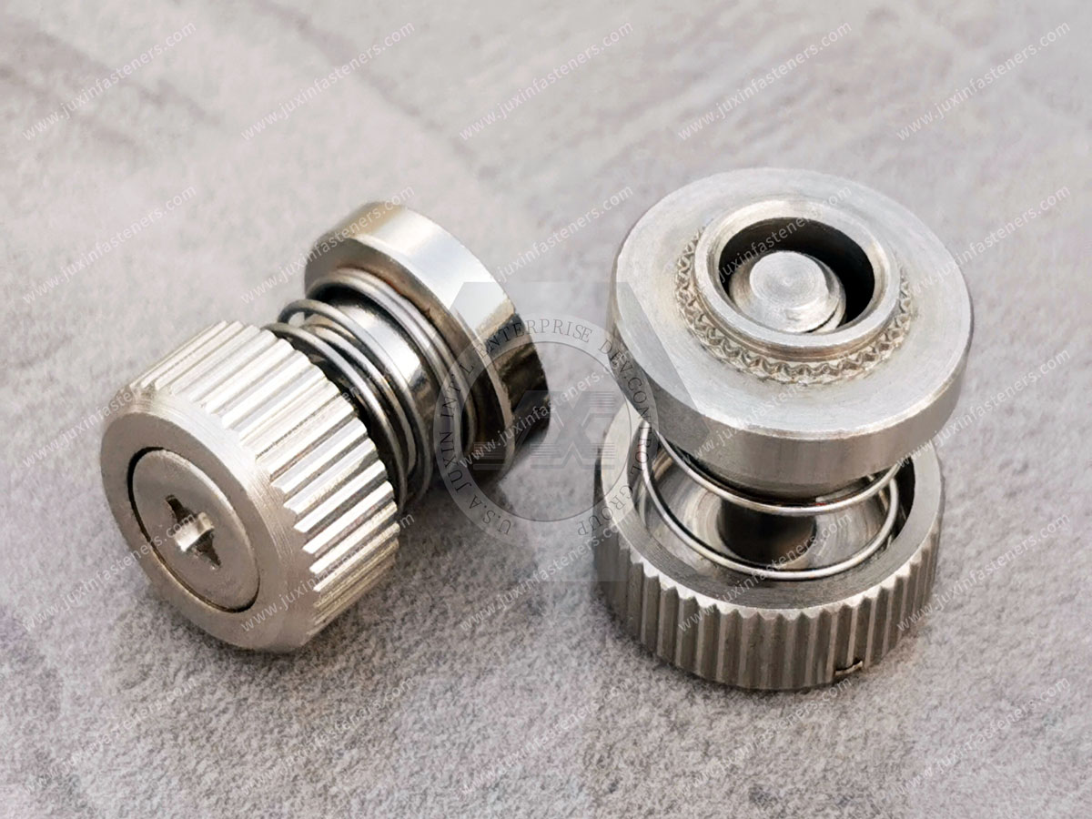 Knurled Head Low Profile Knob, Spring-loaded – Types  JX-PF50, JX-PF60