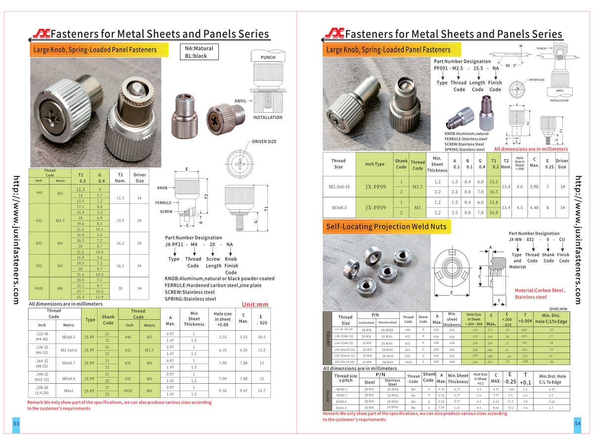 Weld Nuts – Types JX-WN, JX-WNS