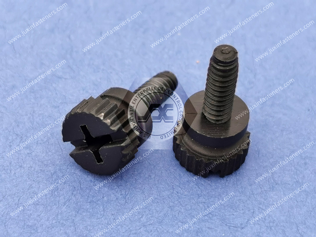 Black Nylon Plastic-Head Thumb Screws with Phillips