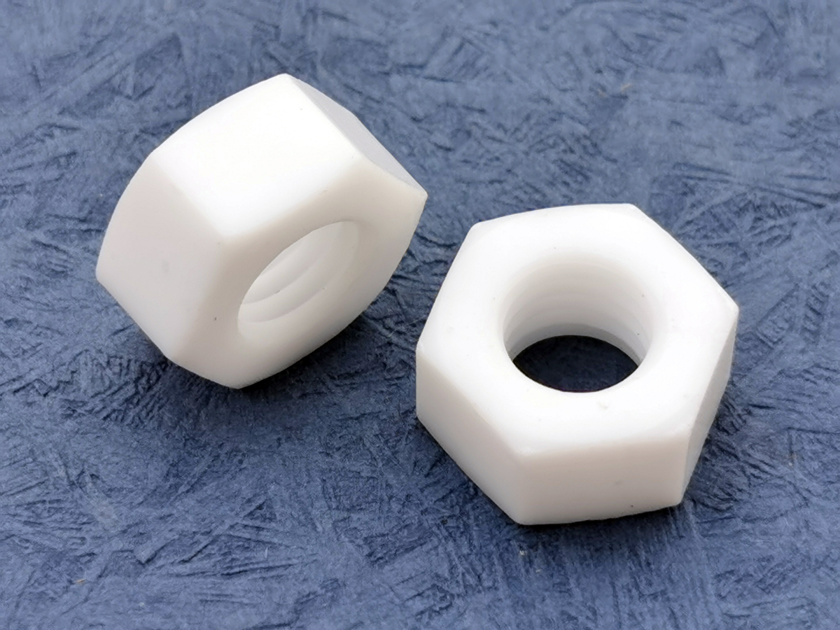 High-Temperature Chemical-Resistant PTFE Hexagonal Nuts