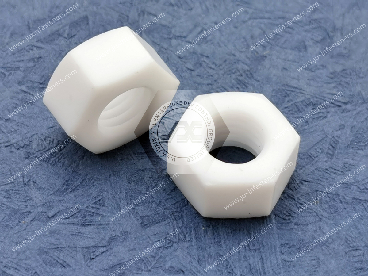 Chemical-Resistant Polypropylene Hexagonal Nuts Chemical-Resistant Polypropylene Hexagonal Nuts