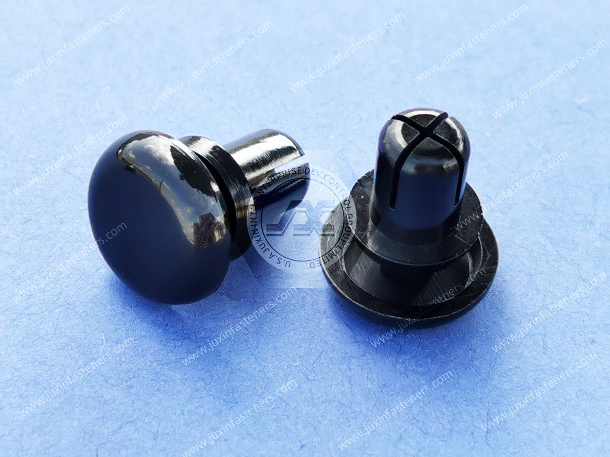 Plastic Black Nylon66 Snap Rivets, R-type rivets