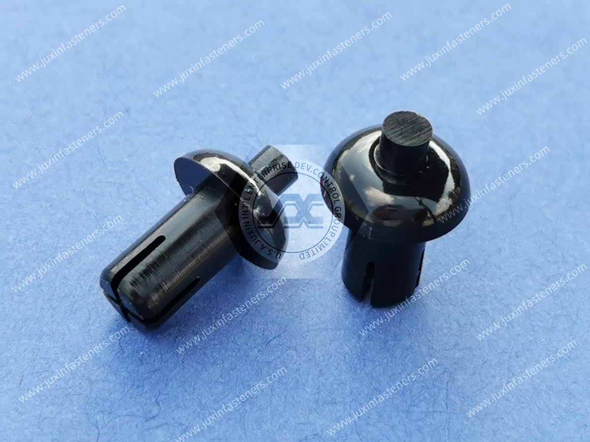 JX-RS Black Nylon Push Rivet Blunt