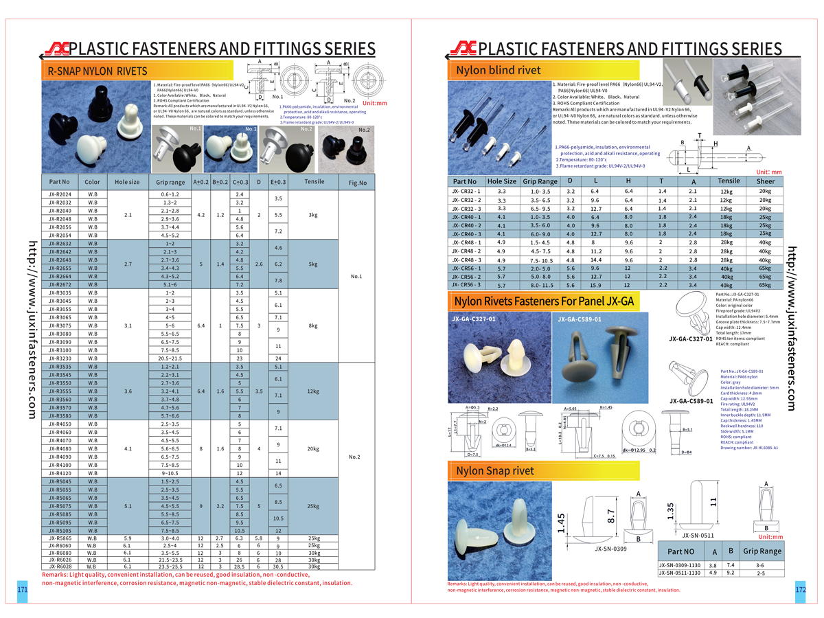 Nylon Snap Rivets - Heat Resistant