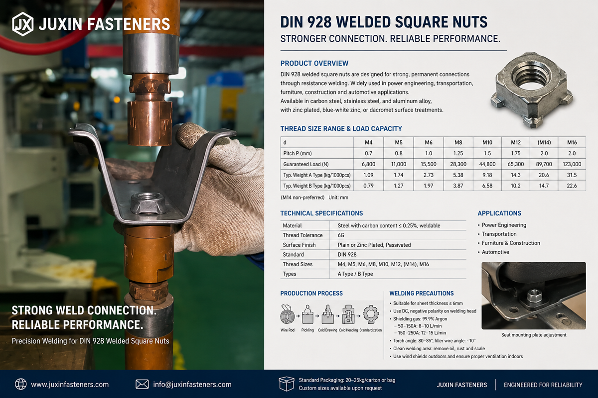 DIN 928 Square Weld Nuts: Engineering Specs DIN 928 Square Weld Nuts: Engineering Specs