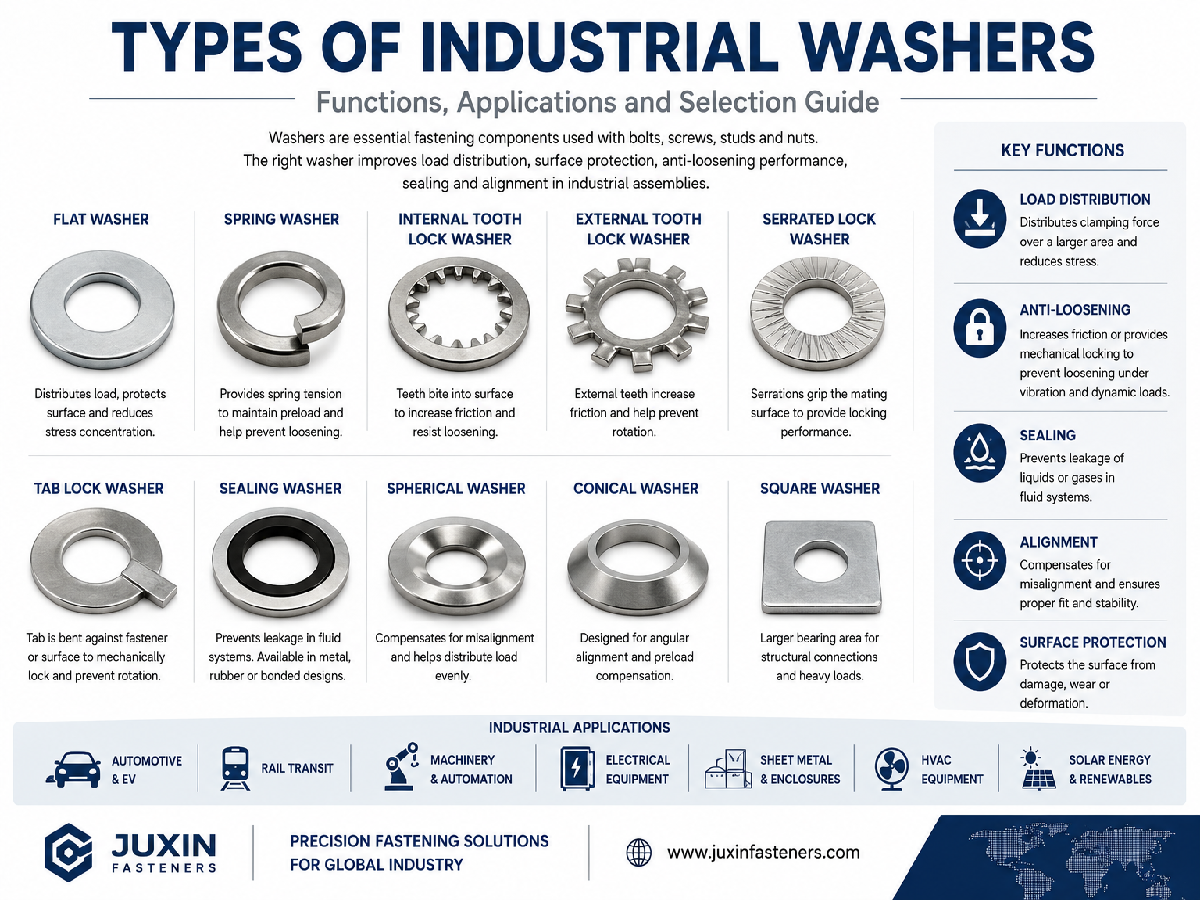 Types of Washers and Their Functions | Complete Fastener Engineering Guide Types of Washers and Their Functions | Complete Fastener Engineering Guide