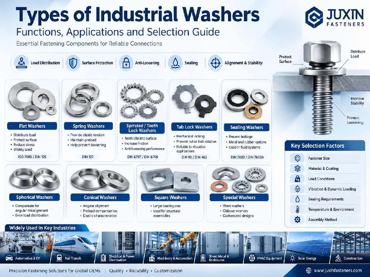 Types of Washers and Their Functions | Complete Fastener Engineering Guide Types of Washers and Their Functions | Complete Fastener Engineering Guide
