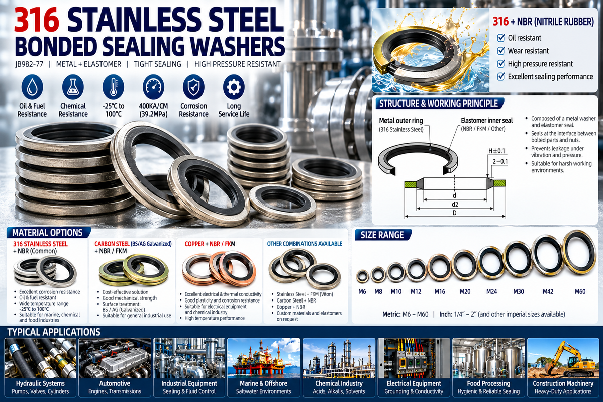JB982-77 Metric High-Pressure-Rated Metal-Bonded Sealing Washers