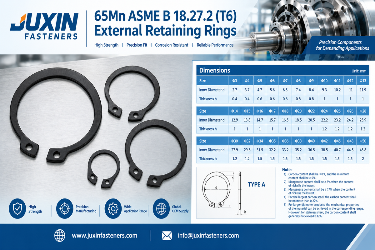 Elastic Retaining Rings Standards Industrial Applications