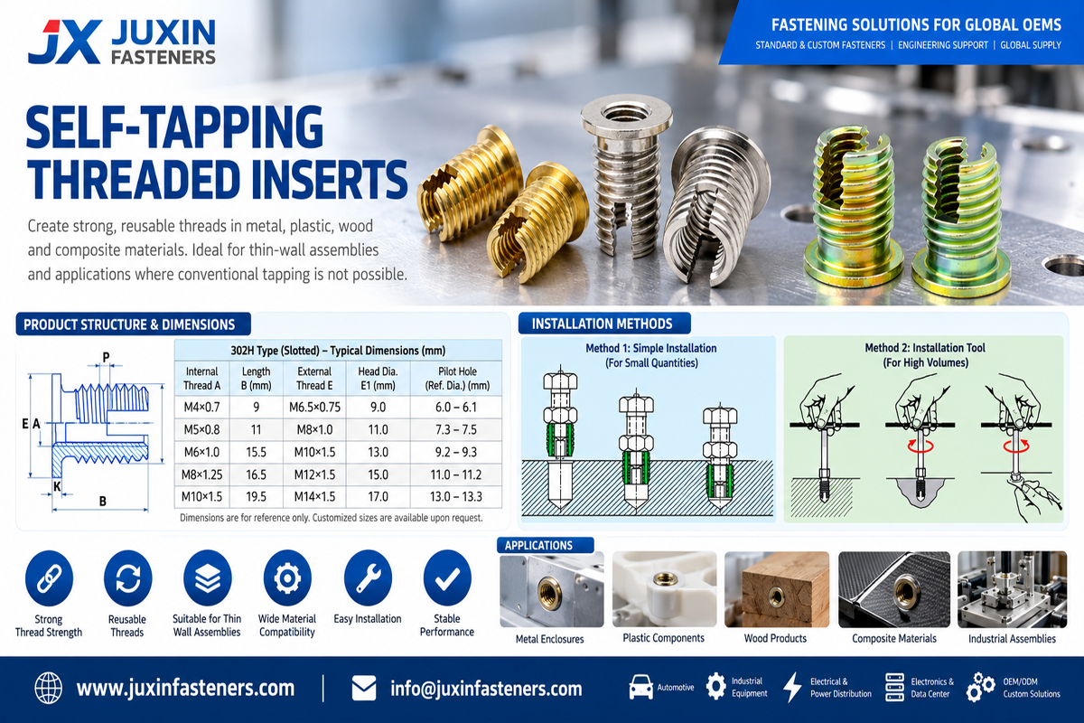 Self-Tapping Threaded Inserts for Soft Metals Self-Tapping Threaded Inserts for Soft Metals