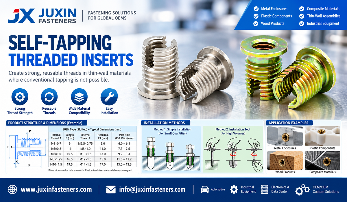 Self-Tapping Threaded Inserts for Soft Metals Self-Tapping Threaded Inserts for Soft Metals