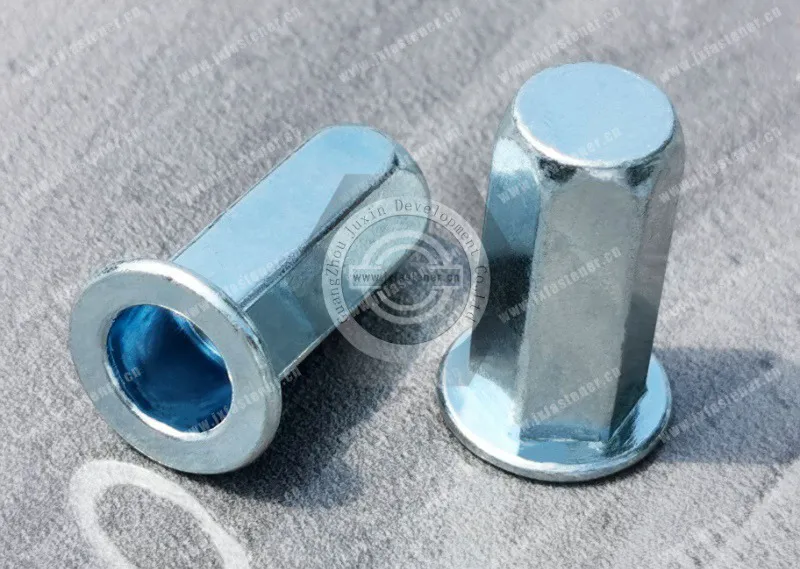 High Quality Flat head Closed End Full Hexagonal body blind rivet nuts ...