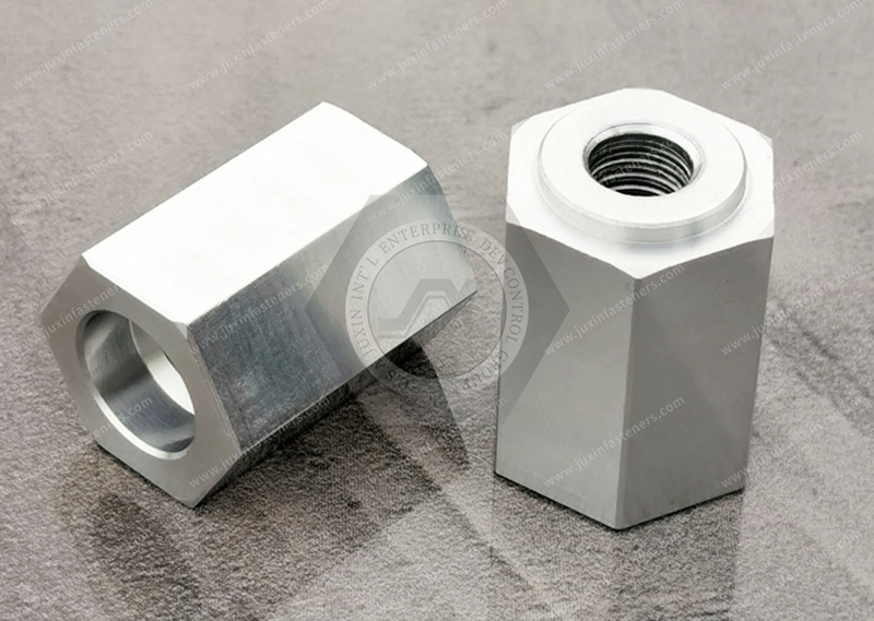 Custom Inch-to-Metric Female Hex Thread Adapters, JX-22ZXG550-M8-27.5-AL