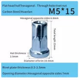 M5X15 STEEL RIVET NUT PART HEXAGONAL AUTOMOTIVE