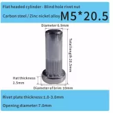zinc nickel alloy flat head rivet nuts M5 for automotive