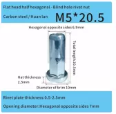 closed end steel zinc rivet nut m5 for automotive