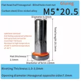 closed end steel sealing part hexagonal M5 rivet nut