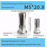 closed end stainless steel sealing part hexagonal rivet nut m5