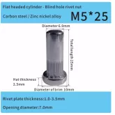 flat head steel zinc nickel alloy closed end rivet nut m5 ev automotive
