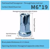 part hexagonal steel zinc m6 rivet nut for automotive