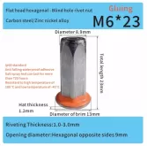 full hexagonal steel zinc nickel alloy m6 rivet nut ev automotive