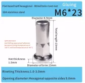 part hexagonal sealing stainless m6 rivet nut automotive
