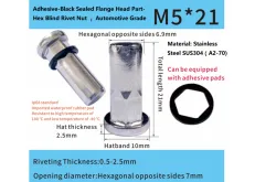 Adhesive- Sealed Flat Head Part-Hex Blind Rivet Nut