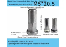 Steel Adhesive-Sealed Flat Head Half-Hex Blind Rivet Nut