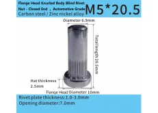 Flange Head Knurled Body Blind Rivet Nut - Closed End – Automotive Grade